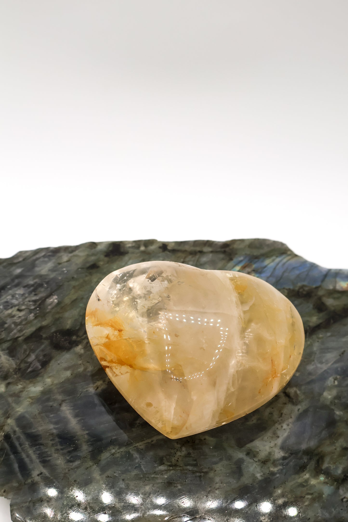 Golden Healer Crystal Heart