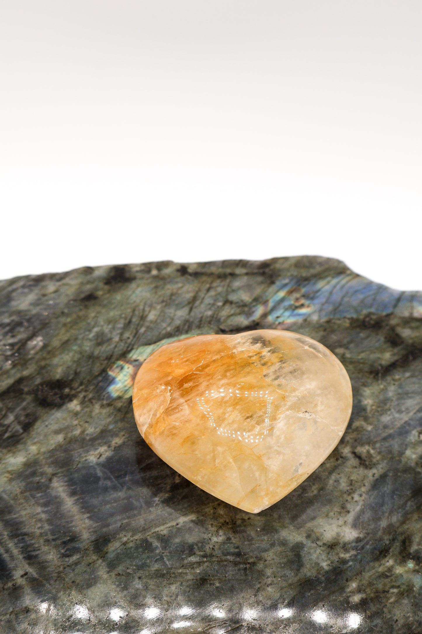 Golden Healer Crystal Heart