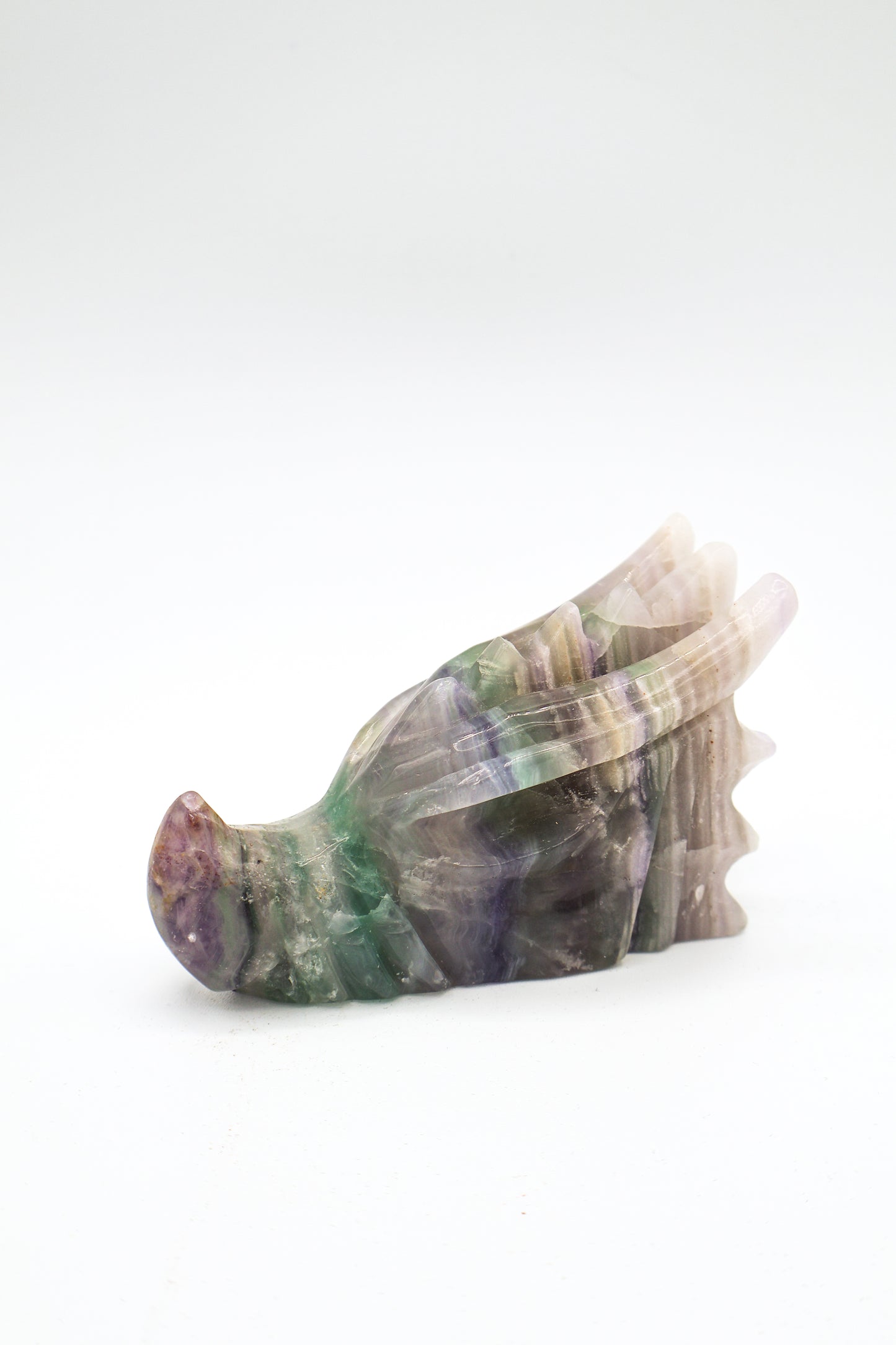 Handcarved Fluorite Dragon Head Crystal Decor