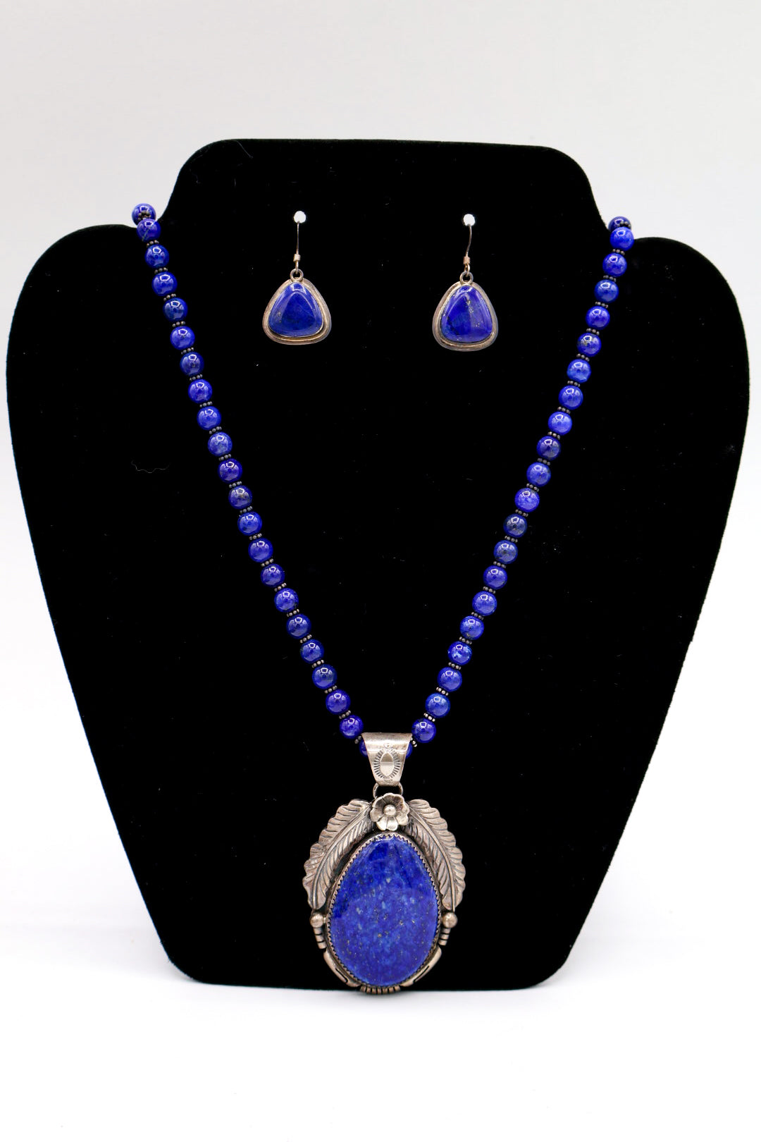 Lapis Lazuli Jewelry Set (Necklace, Pendant and Earrings)
