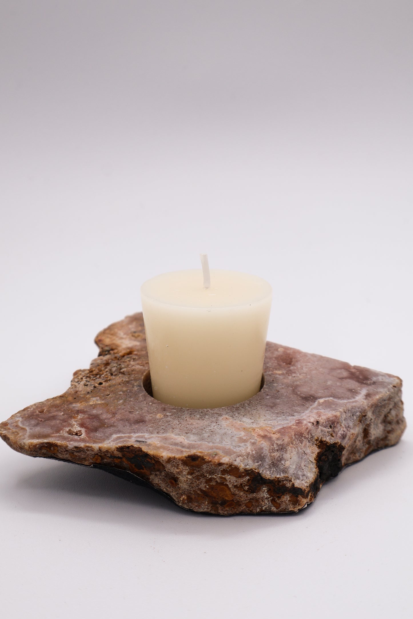 Pink Amethyst Crystal Candle Holder or Sphere Holder