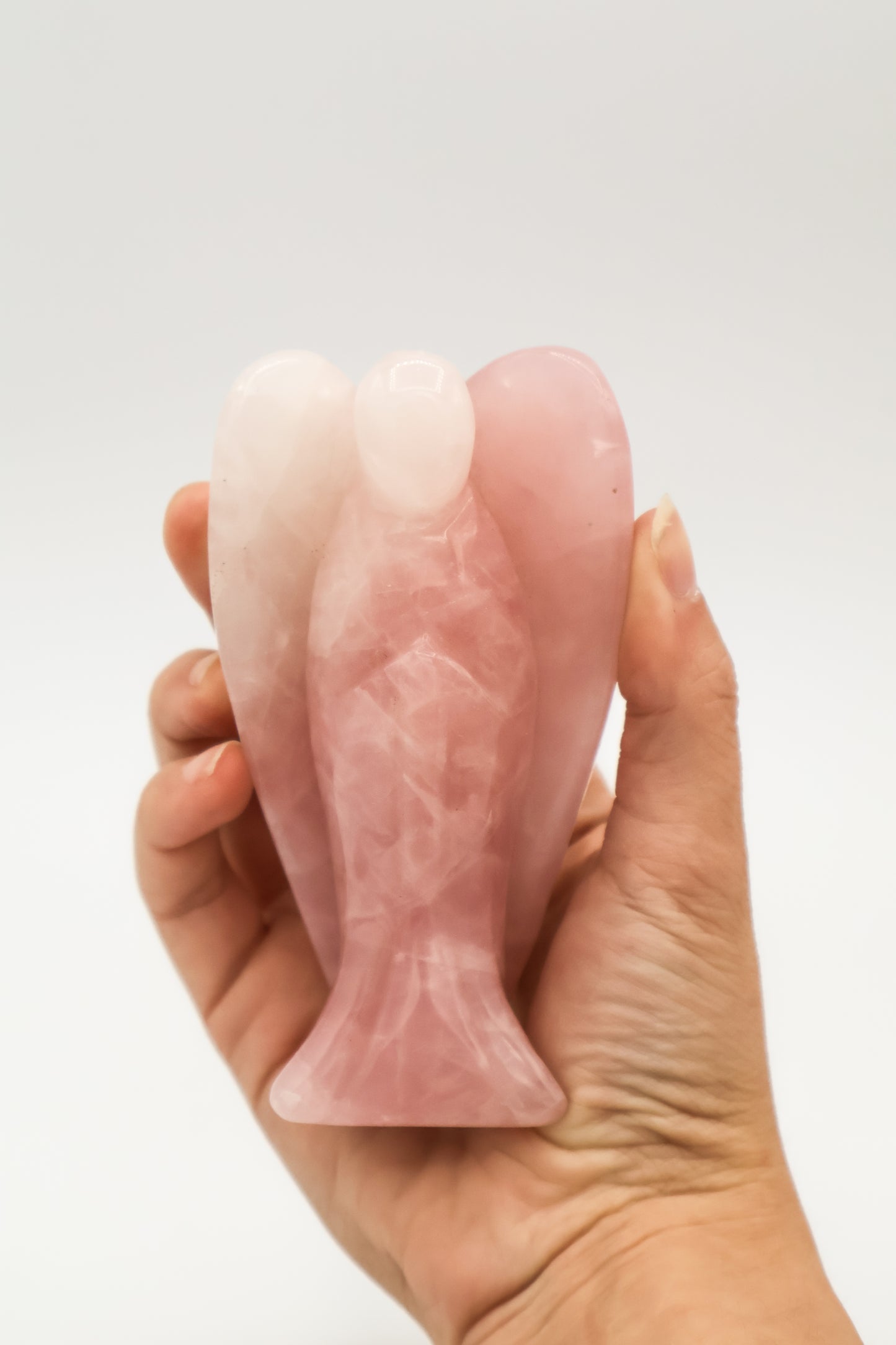 4" Rose Quartz Angel Decor