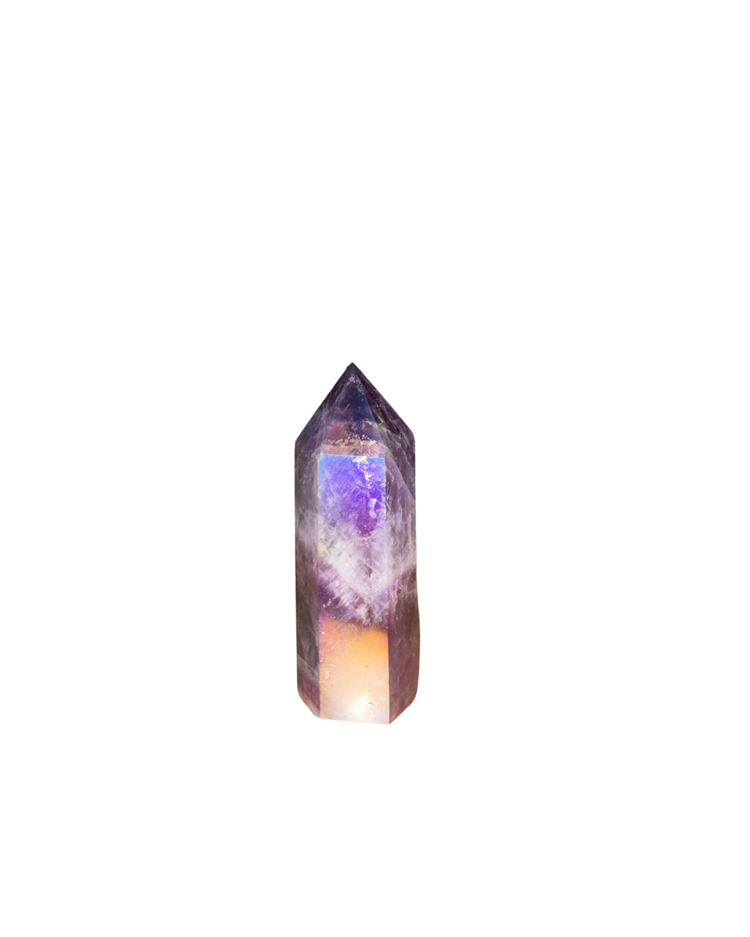 Angel Aura Chevron Amethyst Tower Obelisk (Single Terminated)