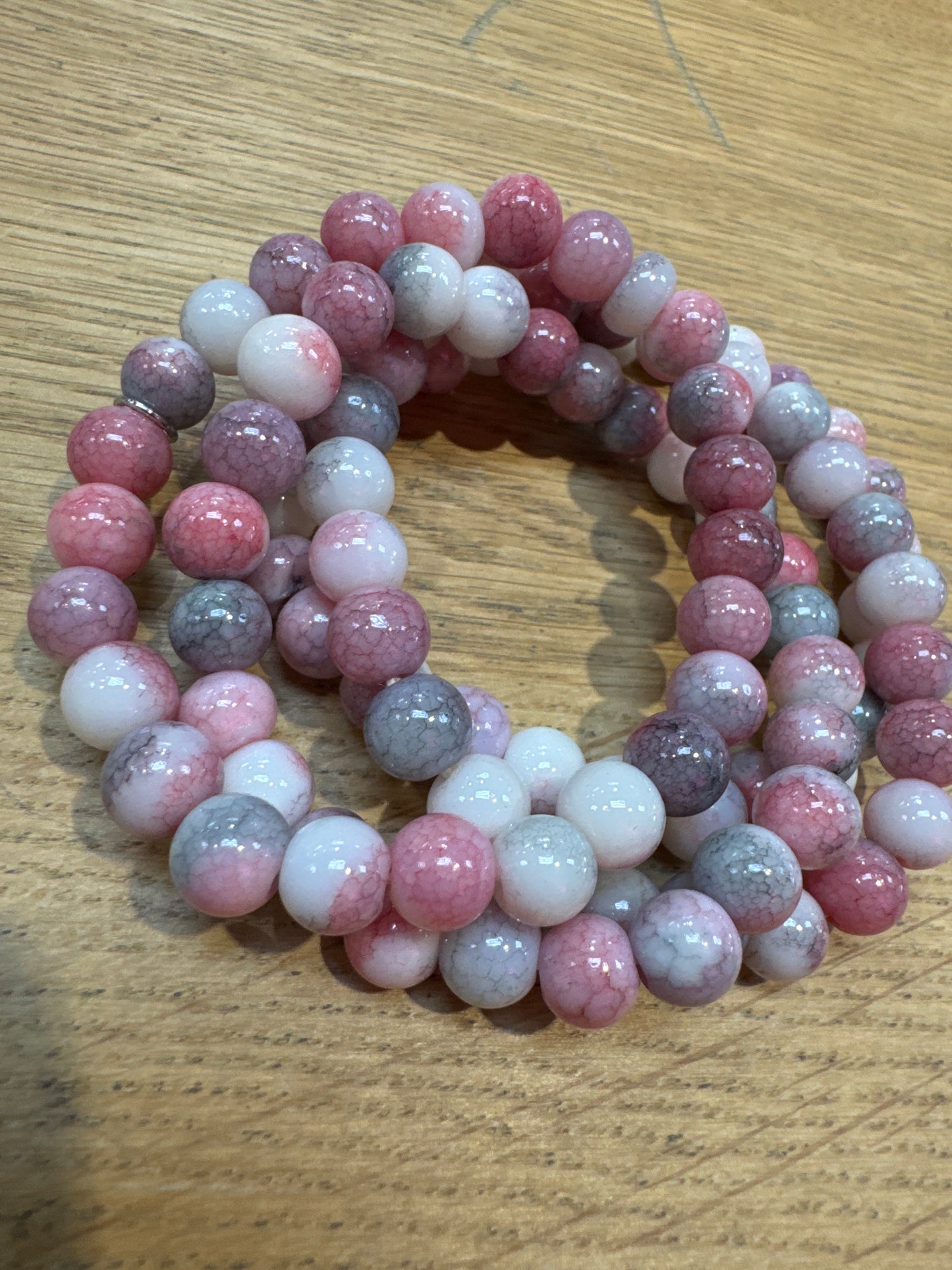 Pink Agate Stretch Bracelet 8 mm