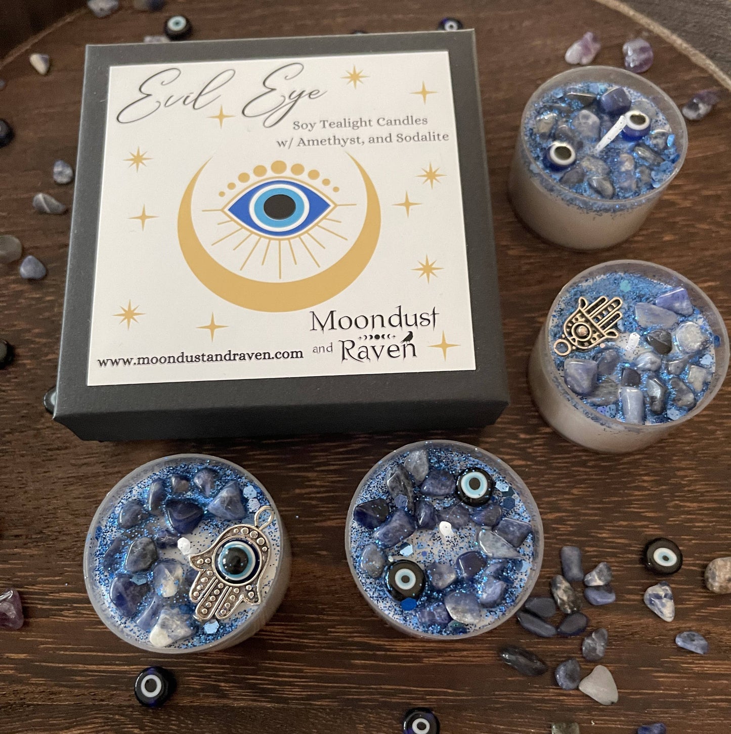 Evil Eye Tealight Crystal Candles