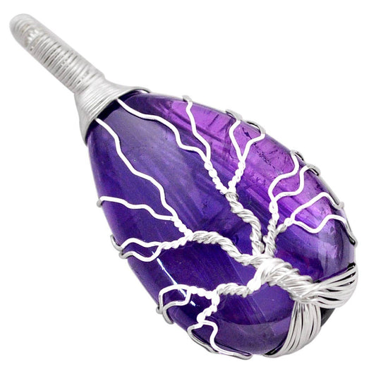 “Calm and Intuition” necklace in Amethyst and 925 silver