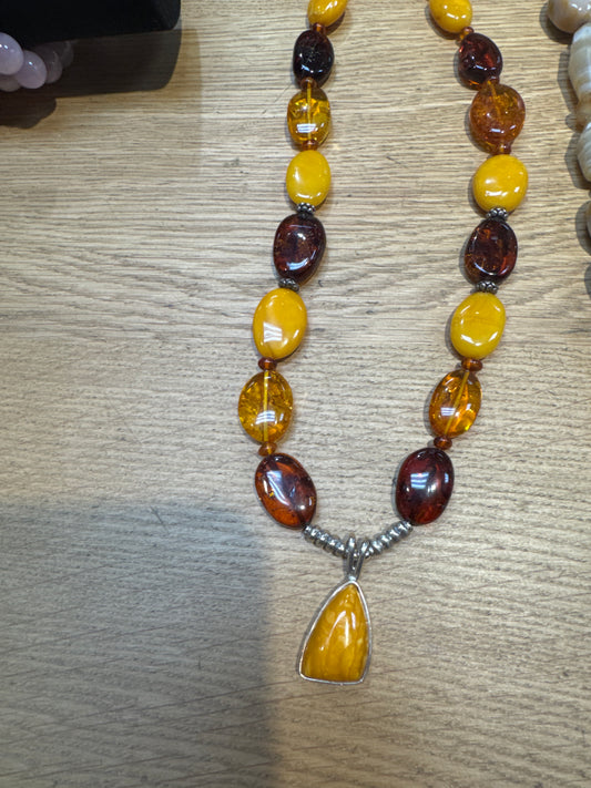Amber Large Bead Necklace