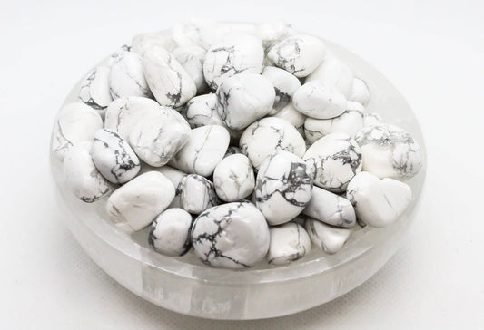 White Howlite Tumbled Pocket Stone | 20-30mm