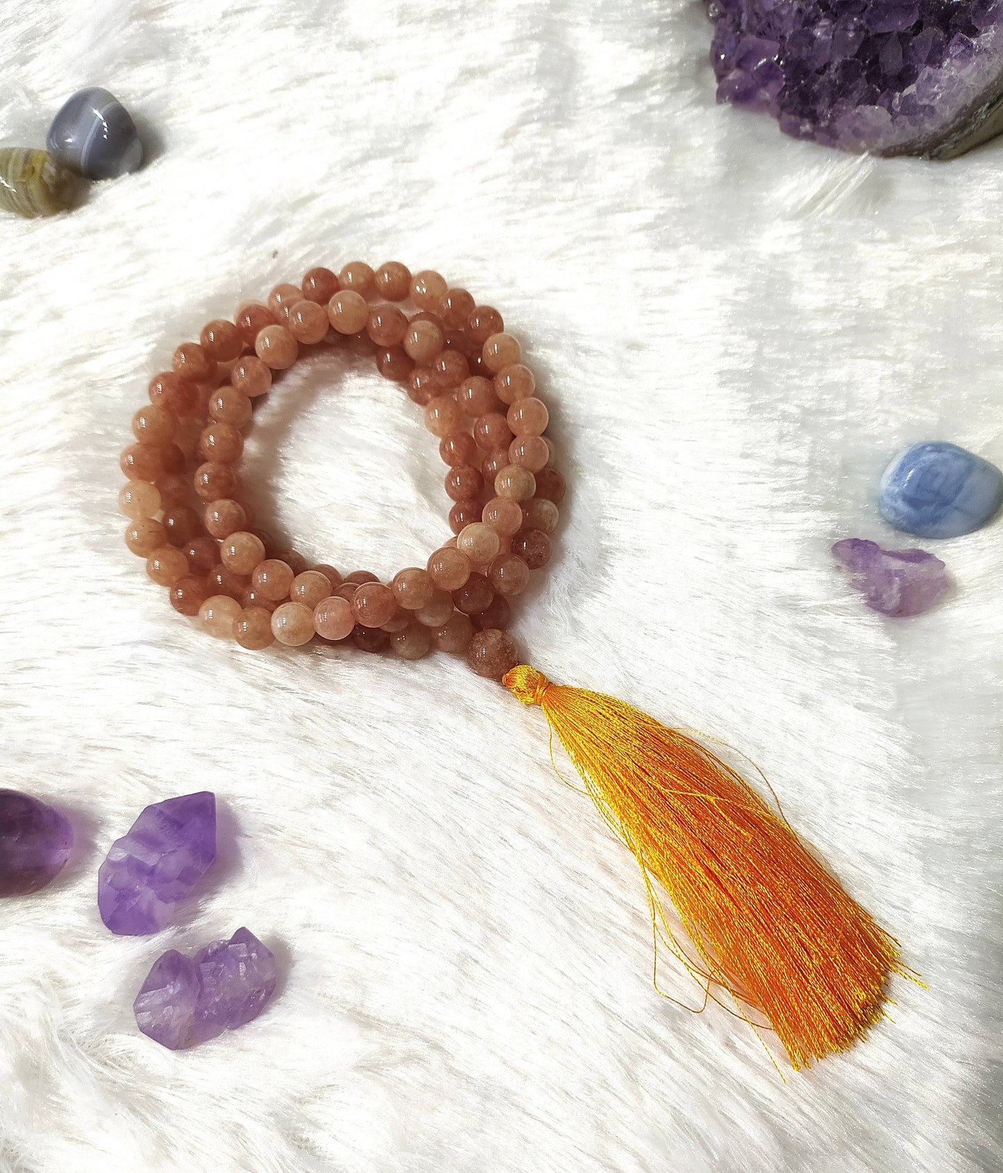 Sunstone Gemstone Mala Beads | 108 Prayer Bead