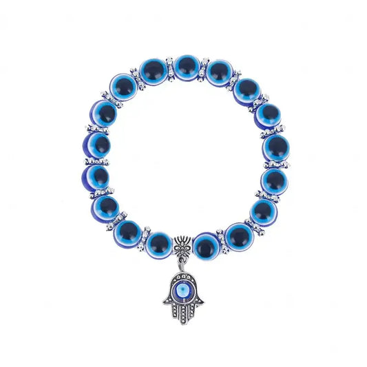 Evil Eye Bracelet With Hamsa Hand Pendant