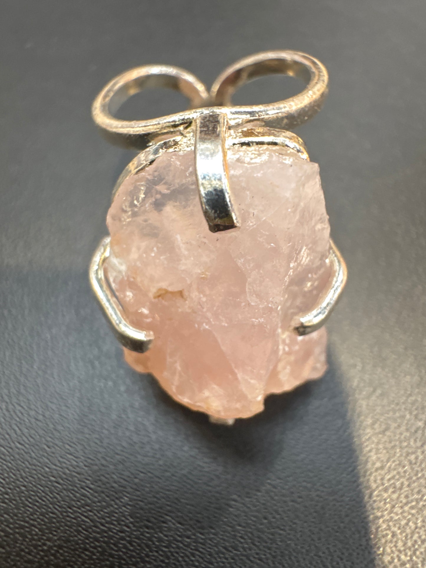Raw Rose Quartz ring adjustable - Origems