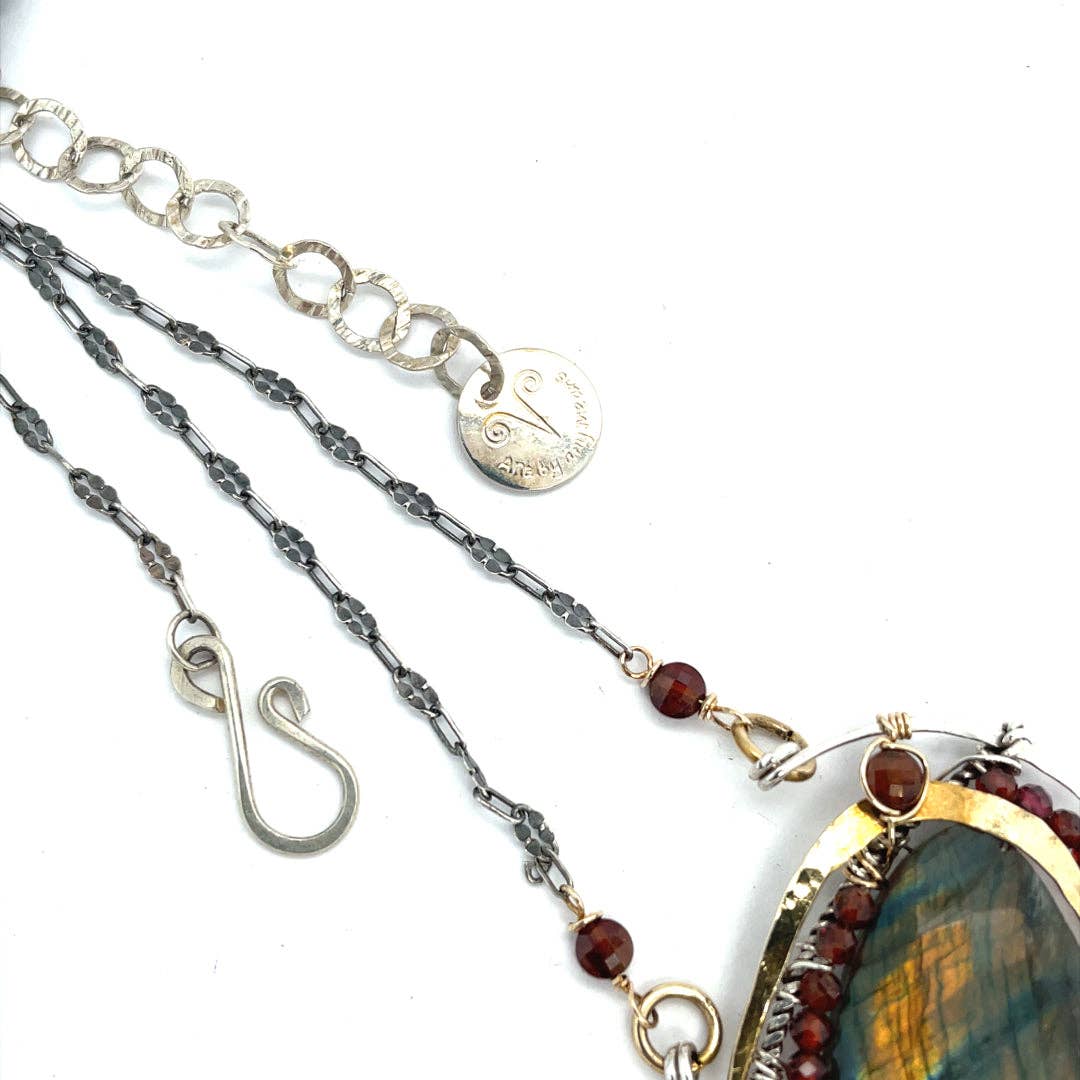 Cinnamon Labradorite Necklace with Chain