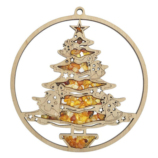 Amber Christmas Tree Suncatcher And Magnet