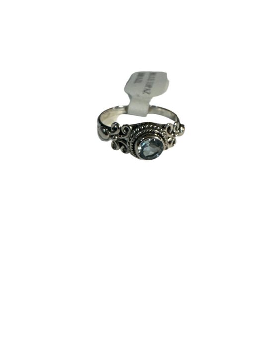 Blue Topaz Size 6 Sterling Silver Ring