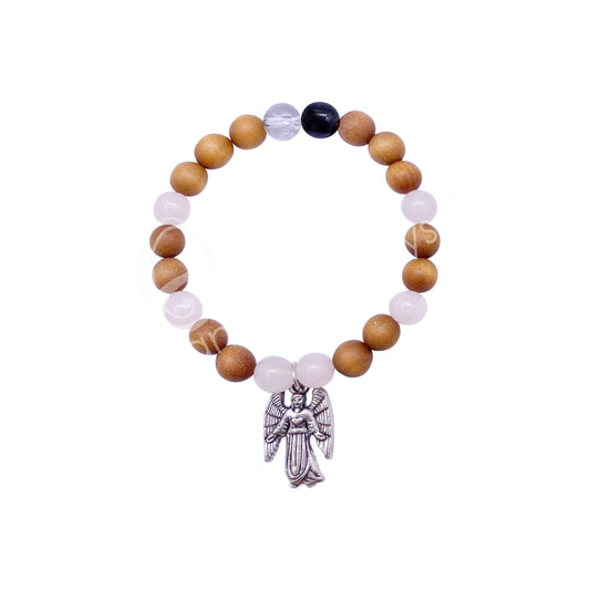 Archangel Camael Wood and Crystals Bracelet