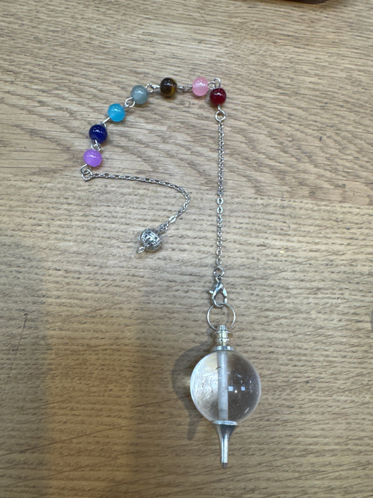 Crystal Ball Pendulum on Chakra Stone Strand