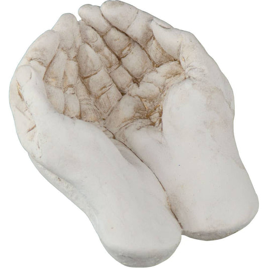 Gods Hands Gypsum Cement Figurine | Large Crystal Ball Holder