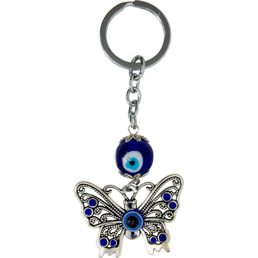 Evil Eye Butterly Talisman Key Ring with Gems