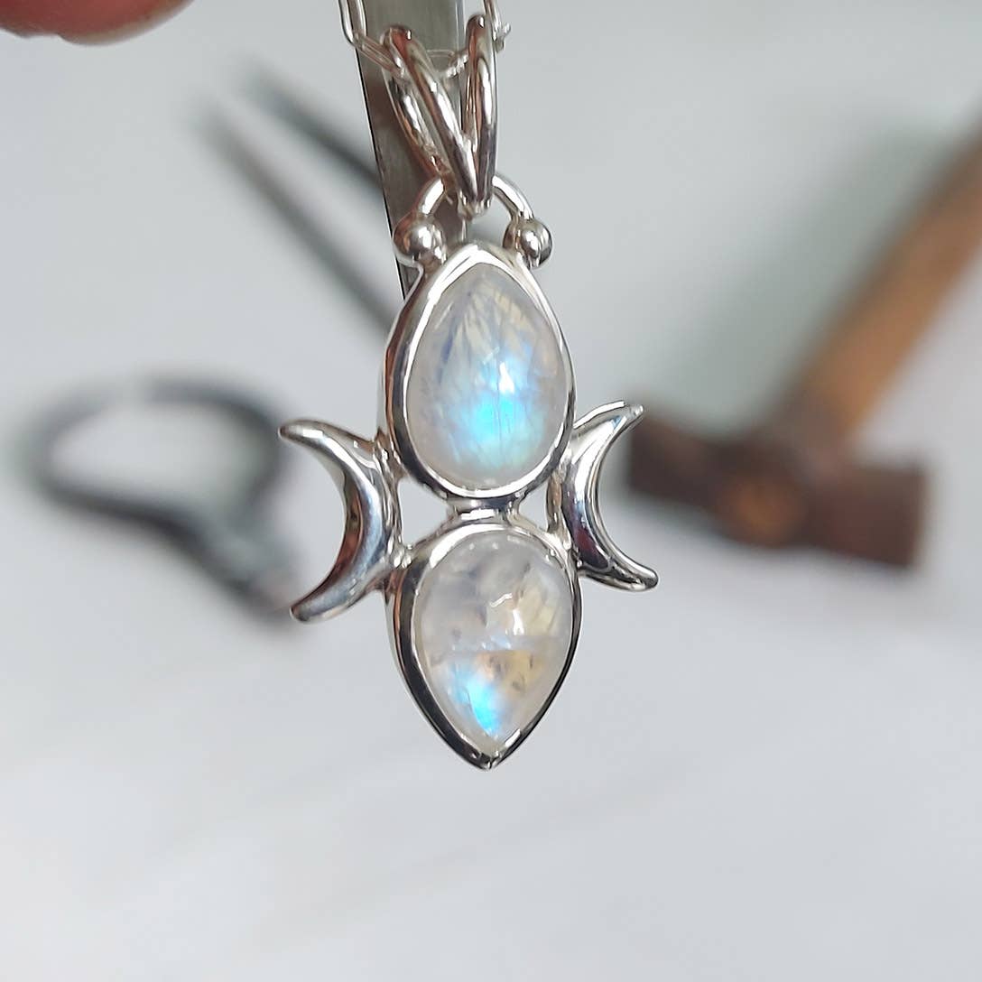 Moonstone Triple Goddess Pendant