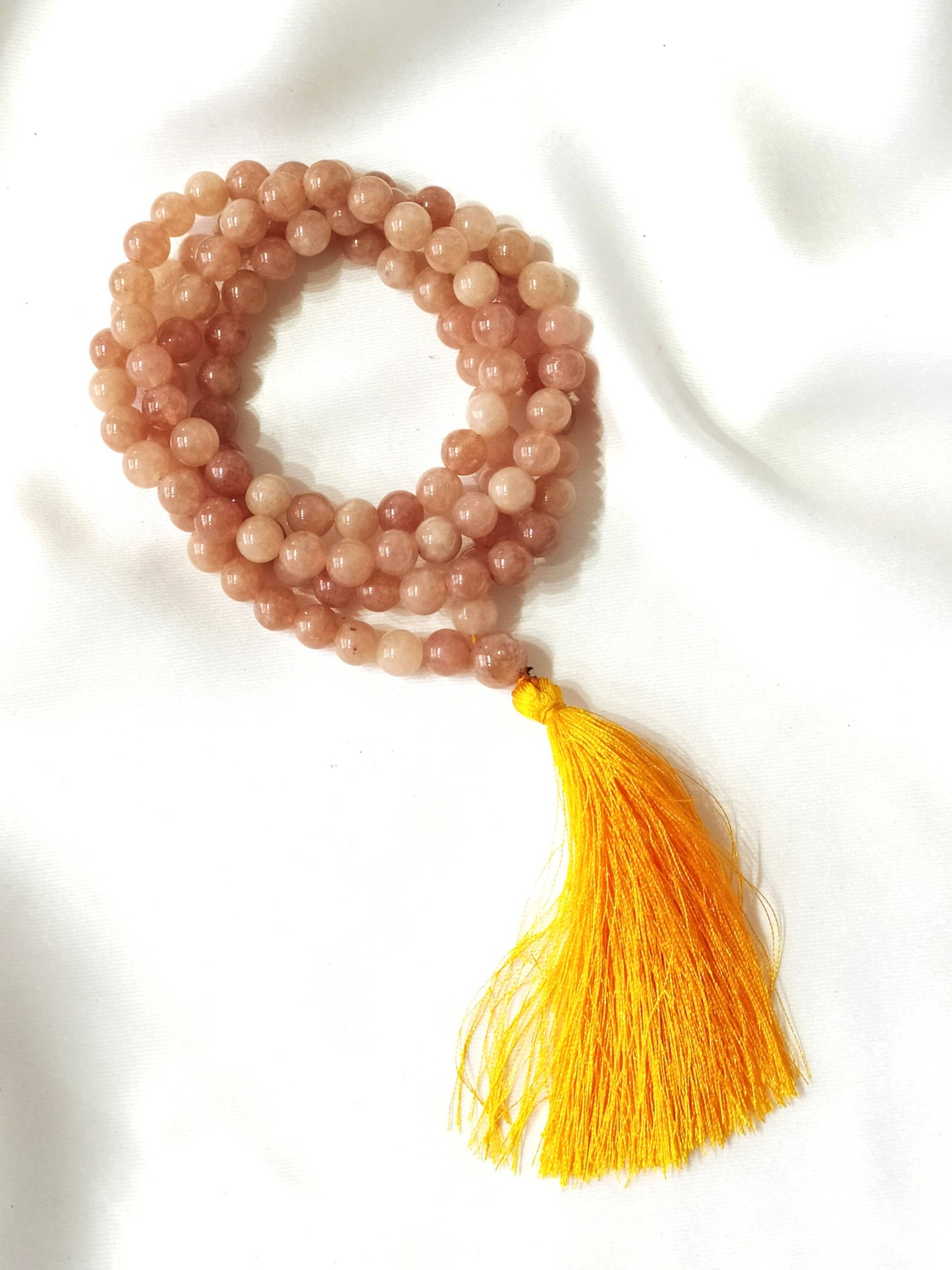 Sunstone Gemstone Mala Beads | 108 Prayer Bead
