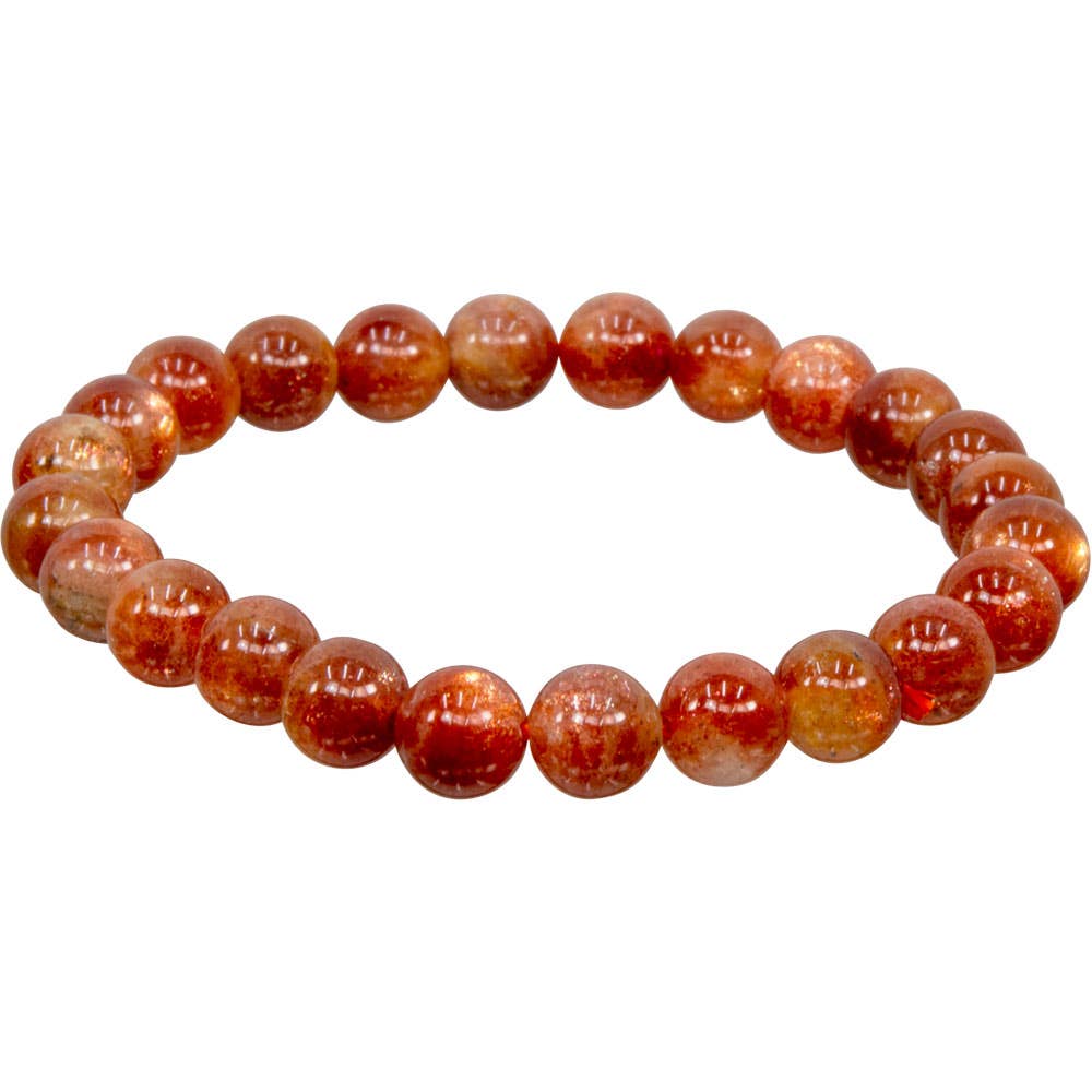 Sunstone Gemstone Bracelet 5-6mm Round Beads
