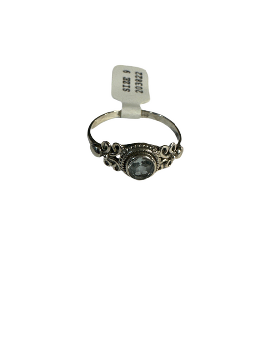 Blue Topaz Size 9 Sterling Silver Ring