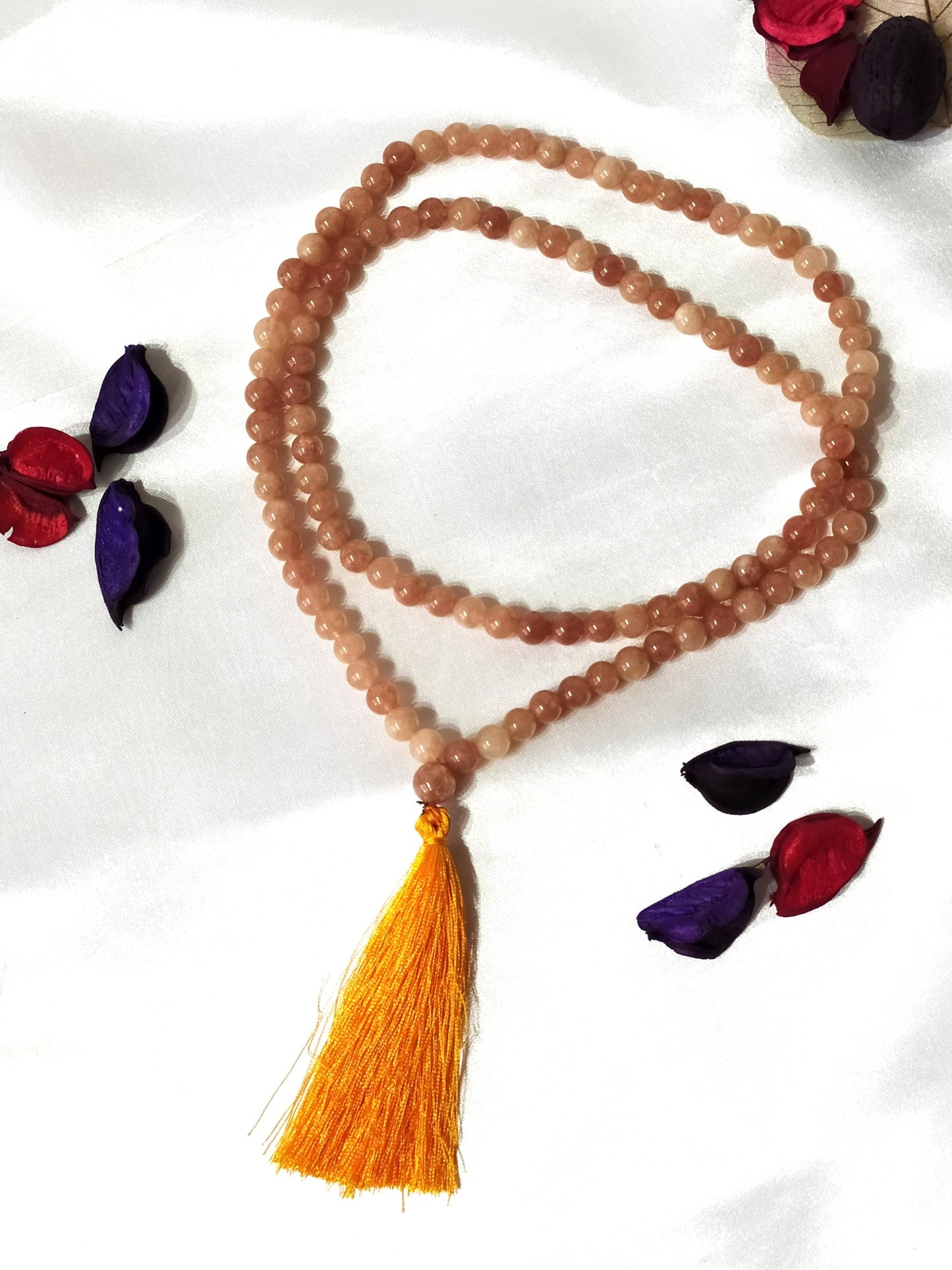 Sunstone Gemstone Mala Beads | 108 Prayer Bead