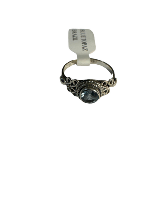 Blue Topaz Size 5 Sterling Silver Ring