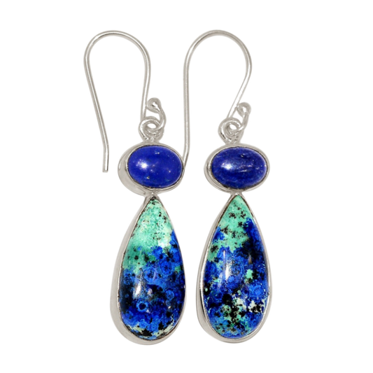 Azurite Lapis Blue Tribe Earrings