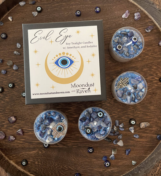 Evil Eye Tealight Crystal Candles