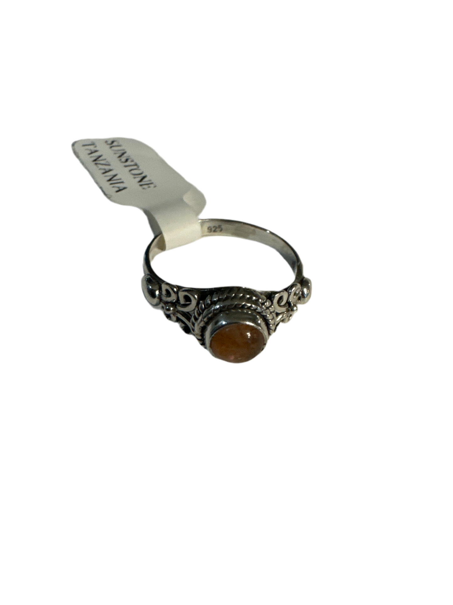 Sunstone Size 5 Sterling Silver Ring