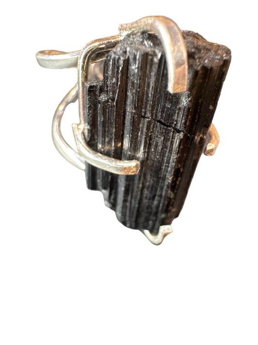 Raw tourmaline ring adjustable - Origems