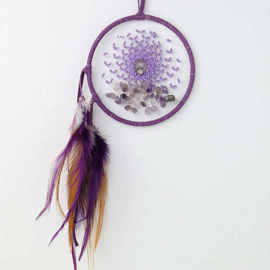 4" Purple Amethyst Dream Catcher