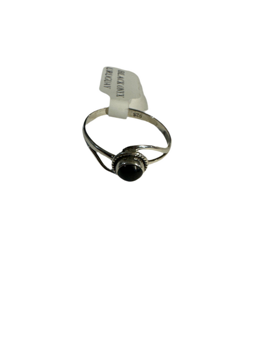 Black Onyx Size 9 Sterling Silver Ring