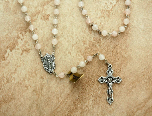Italian Rosary Quartz Charm Pendant Necklace