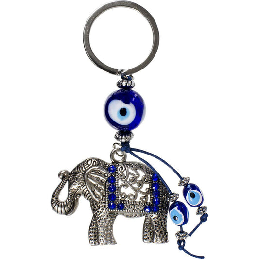 Evil Eye Talisman Key Ring - Elephant w/ Gems