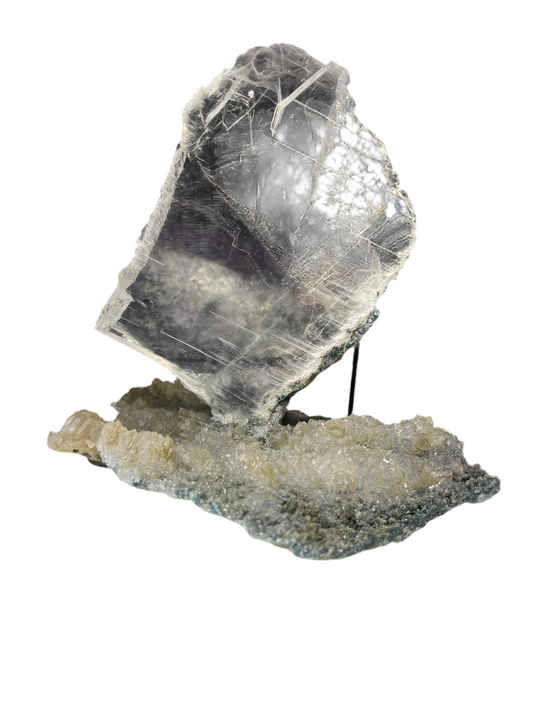 Gypsum In Amethyst  Quarts Specimen