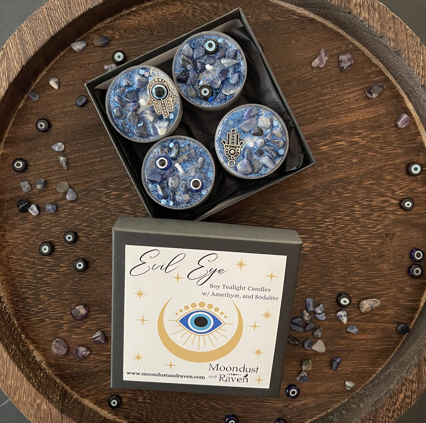 Evil Eye Tealight Crystal Candles