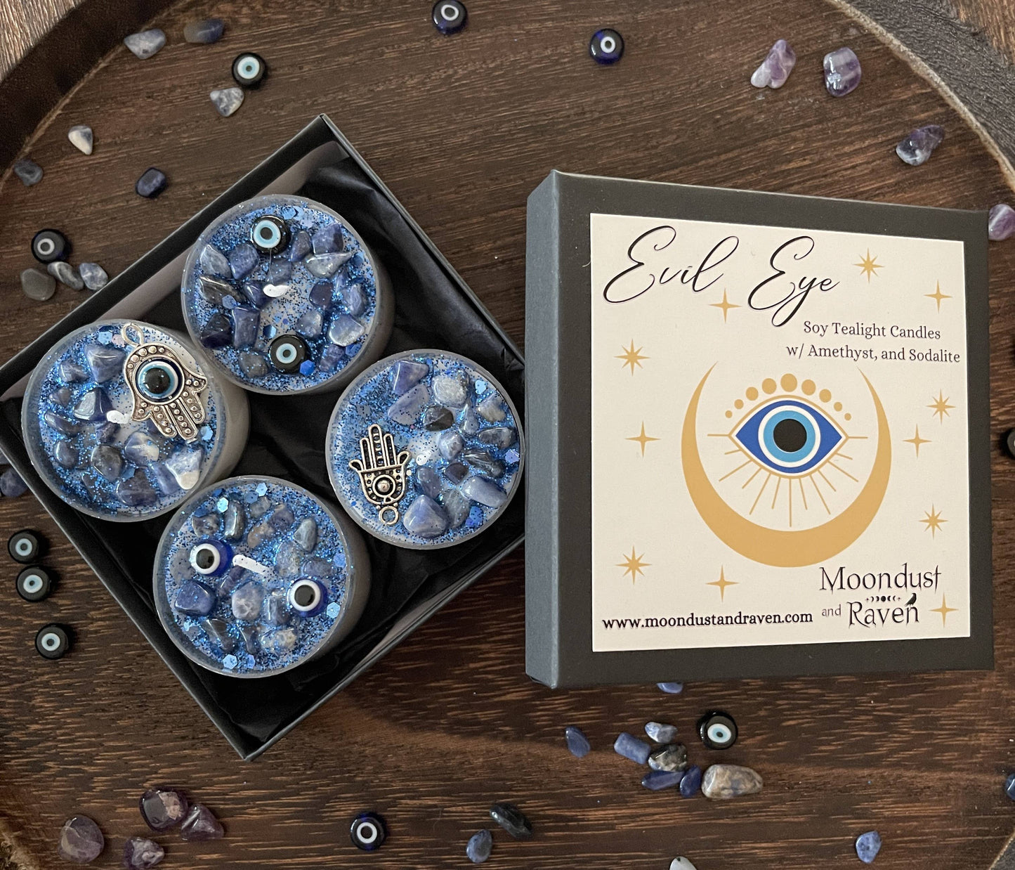 Evil Eye Tealight Crystal Candles