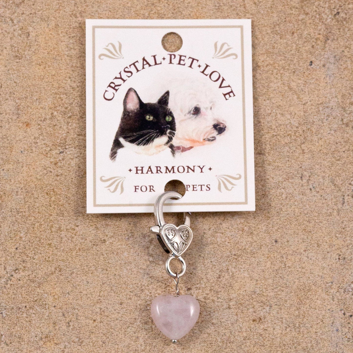 Harmony Rose Quartz  - Crystal Love Pet Healing Pet Pendant