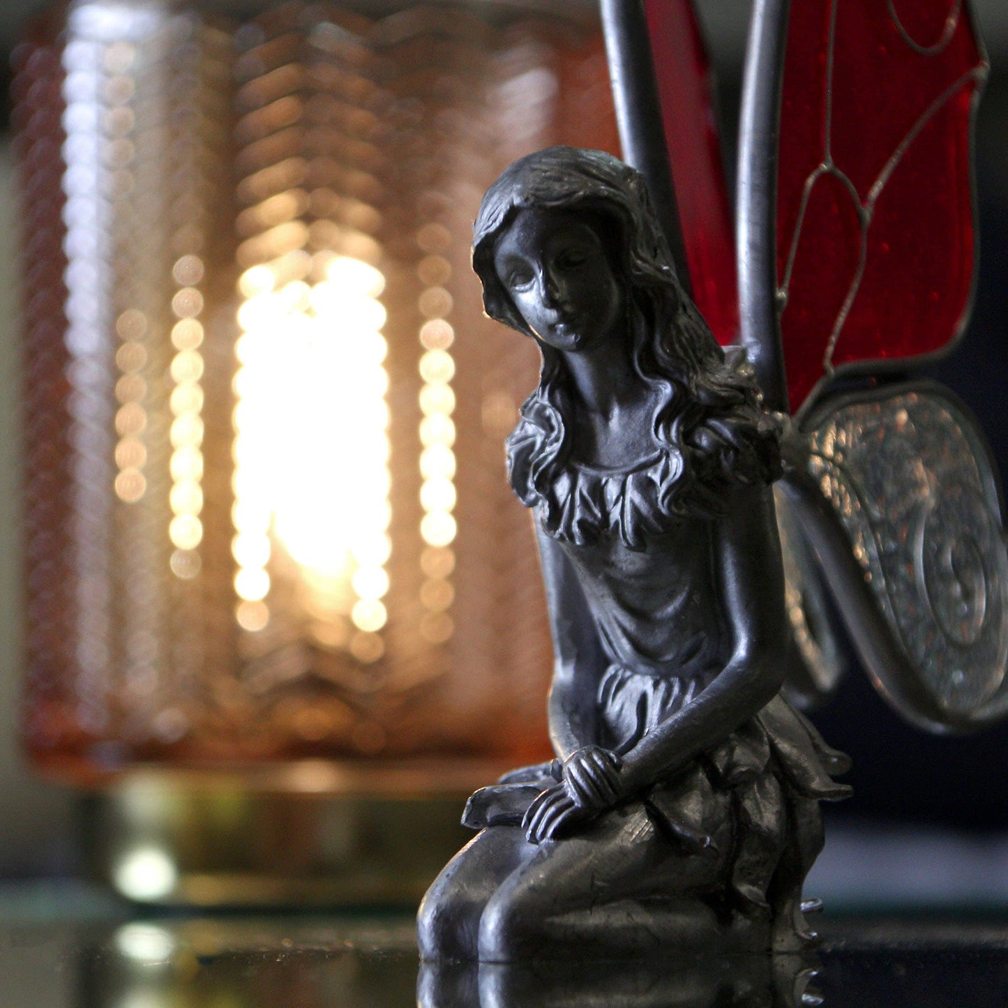Kneeling Fairy Pewter Sculpture