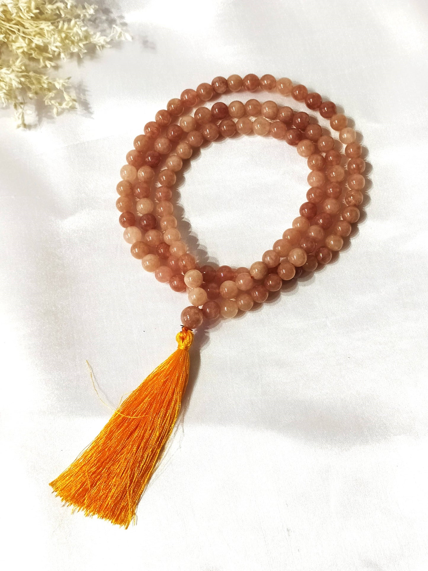 Sunstone Gemstone Mala Beads | 108 Prayer Bead