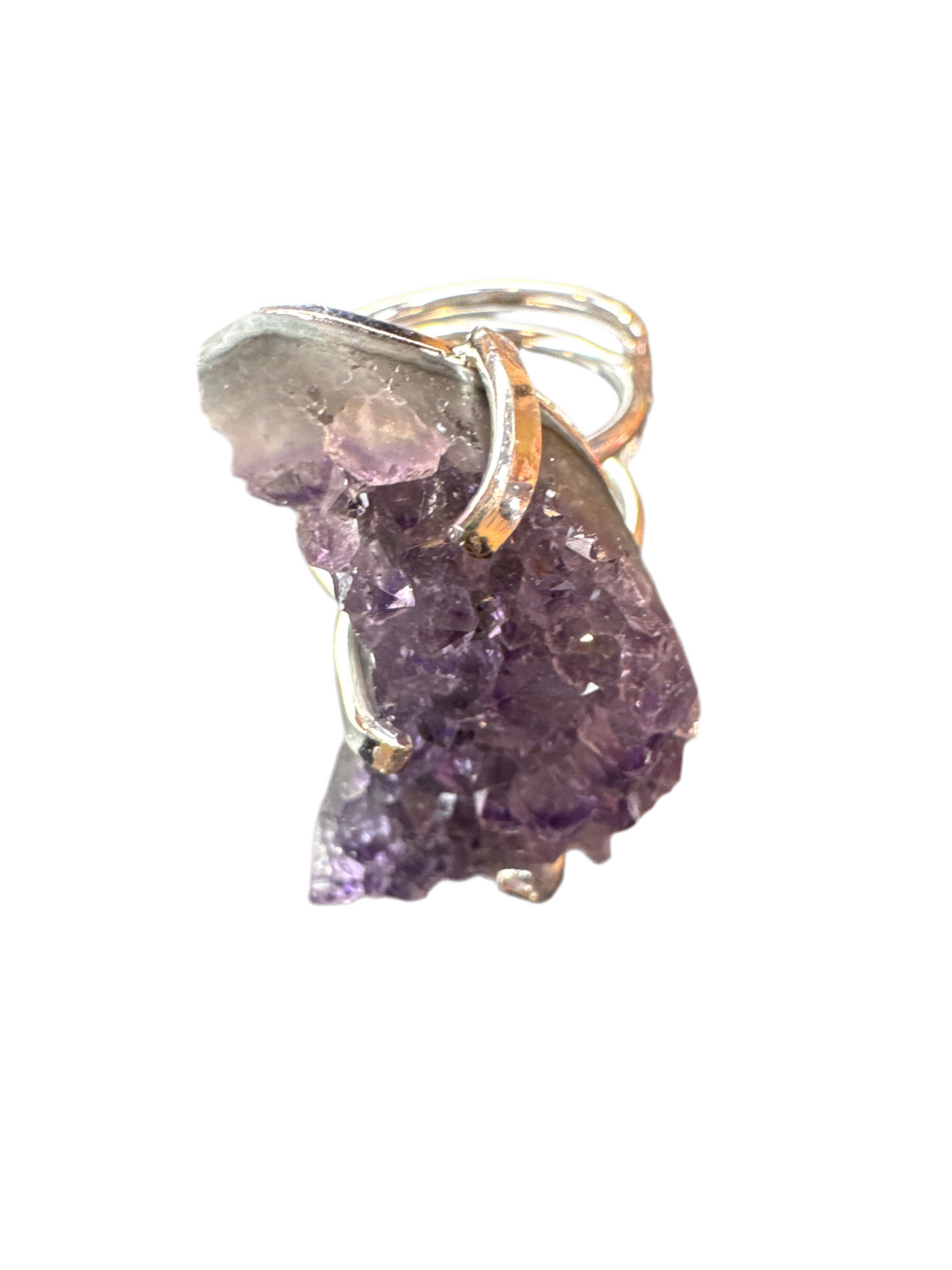 Raw amethyst moon ring adjustable - Origems