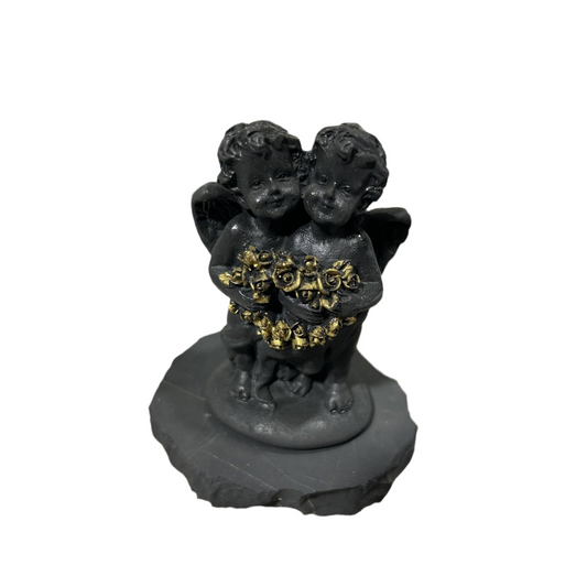 Shungite Figurine Angels With Flowers