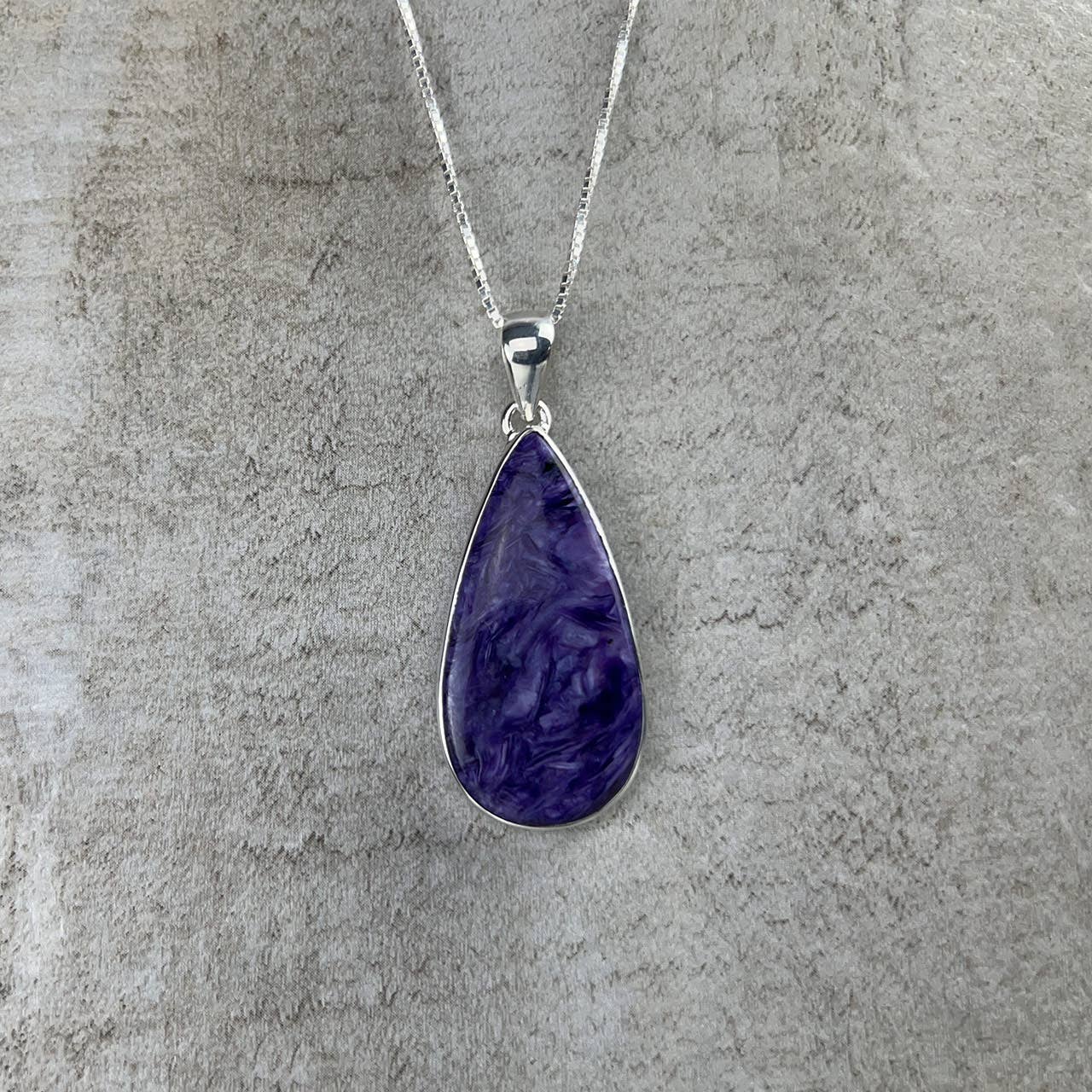 Charoite Pendant Sterling Silver