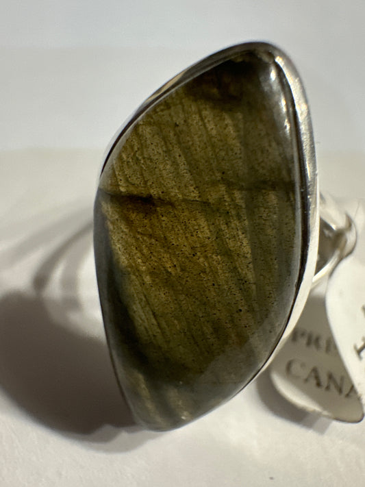 Premier Peacock Labradorite Sterling Silver Ring (Size 11)