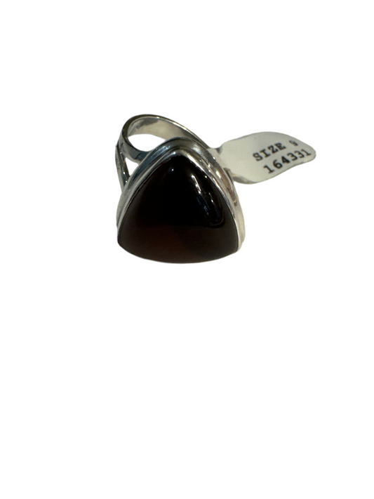 Red Tiger Eye Sterling Silver Ring (Size 9)