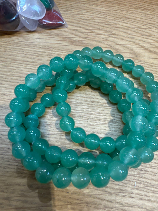 Green Chalcedony Stretch Bracelet 8 mm