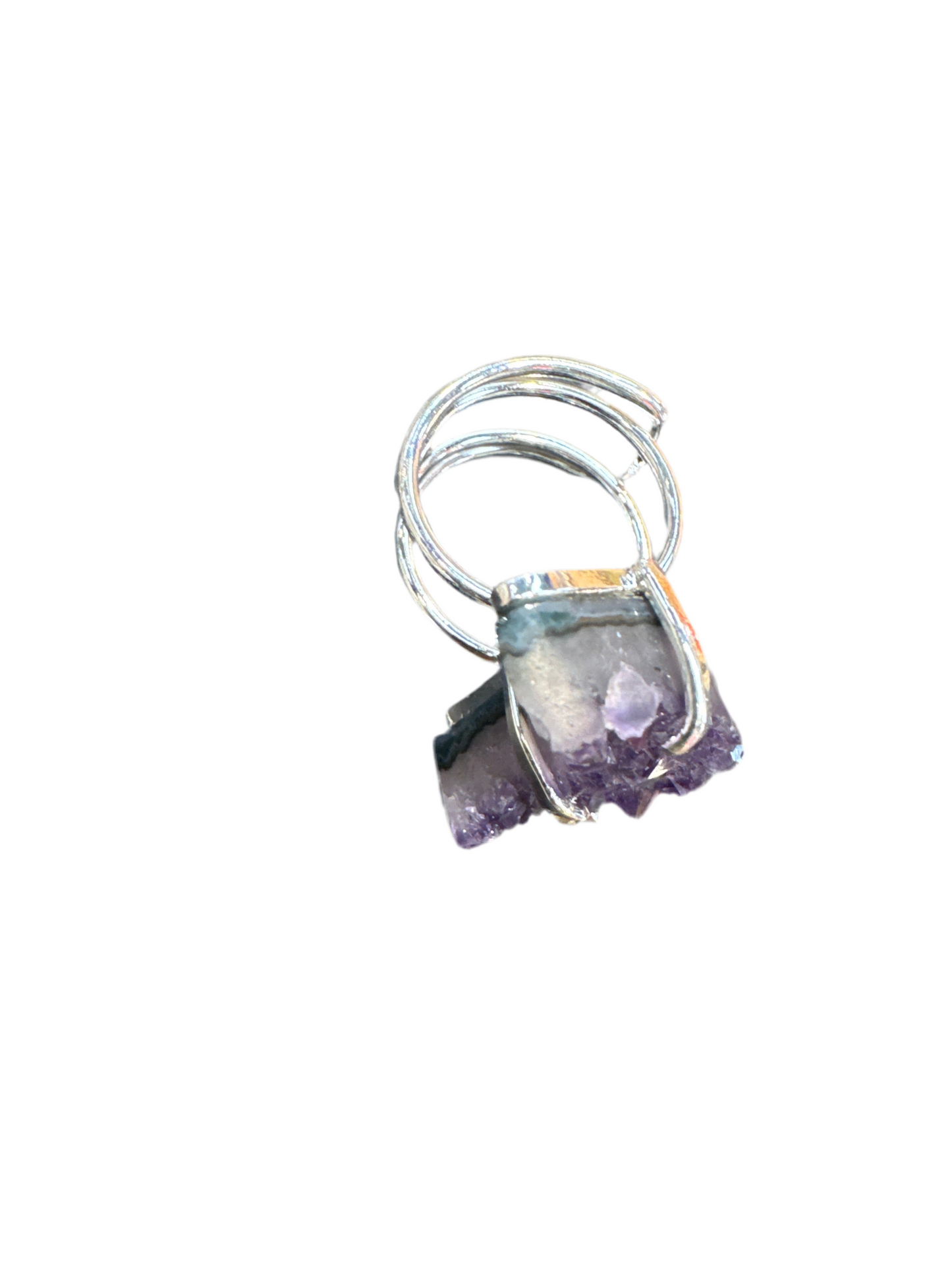 Raw amethyst moon ring adjustable - Origems