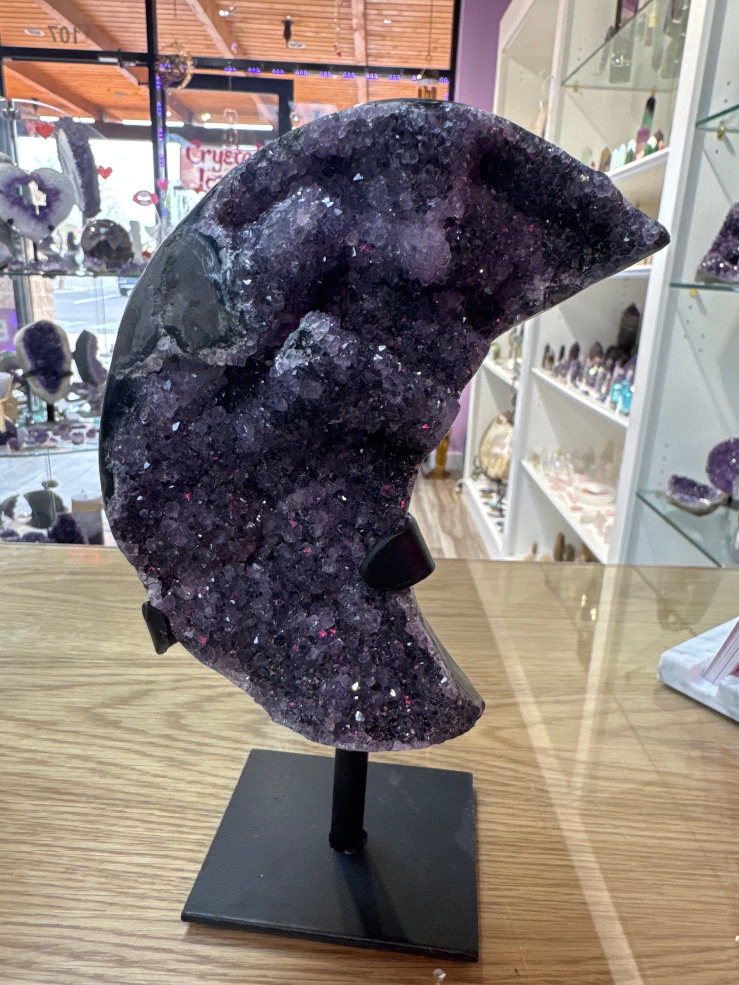 Amethyst Moon Cluster On Stand